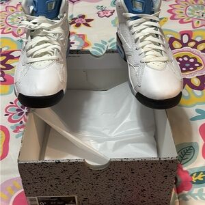 Jordan MVP White and Blue Sneakers